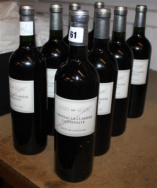 9 bottles Chateau La Clariere Laithwate, 2007